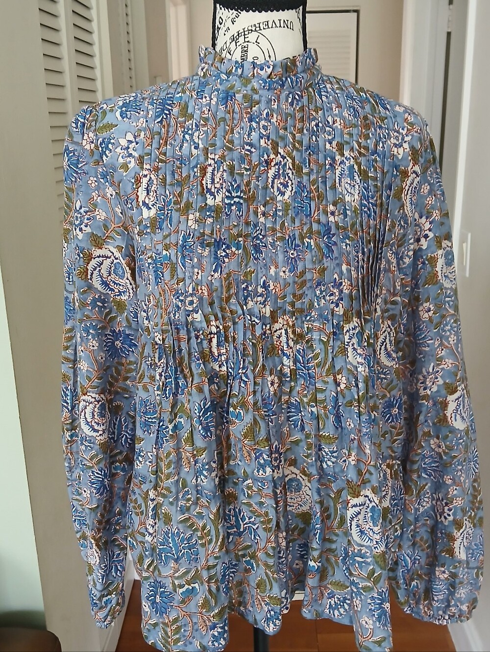 OLIPHANT LONG SLEEVE PINTUCK BLOUSE